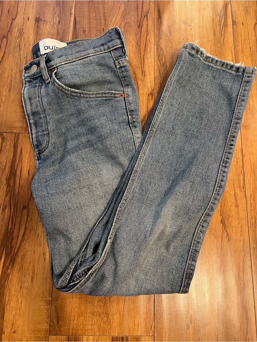 DU/ER Straight Leg Women's Jeans Light Blue Denim